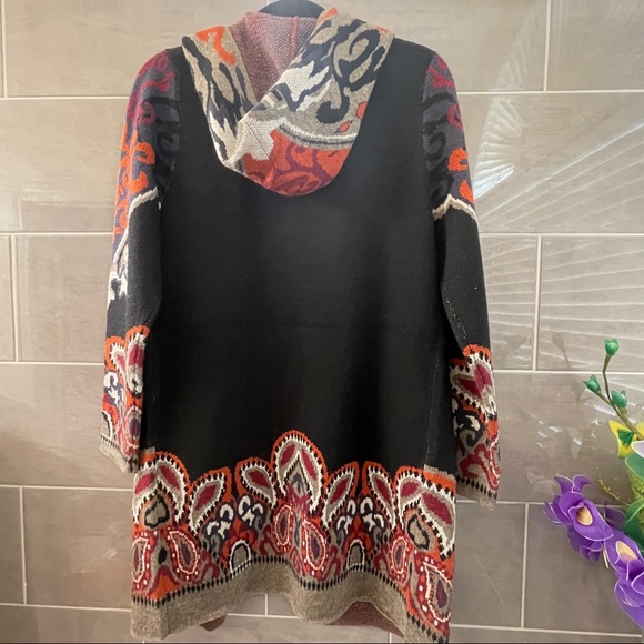 Maxsport Paisley Duster Cardigan Hoodie Size L. NWT - Picture 12 of 16
